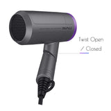 SIAU Woman Light Weight Hair Dryer Foldable Negative Ionic Blow Dryer Far-infrared Kids Travel Mini Styler (Metal Gray)