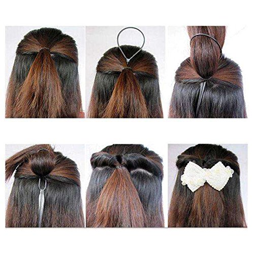 Adecco LLC 4 Pairs Hair Braid Accessories Ponytail Maker,French Braid Tool Topsy Tail Loop Hair Kit (4 Pairs Topsy Tail)
