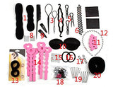 Set of 20 Donut Bun Maker Fashion Hair Design Styling Accessory Maker Pads Hairpins Hairabands Clips Donut Maker Hair Braiding Tool Kit for Ladies Girls DIY Magic Hair Twist Styling Set
