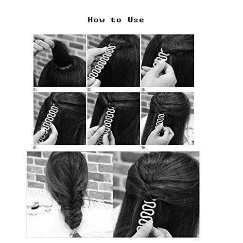 Magic Hair Braided Tool Set of 6 Women Fashion French Hair Styling Clip DIY French Hair Braiding Tool Hairstyle Braid Tool Twist Plait Hair Braiding Tool Bun and Pony Tail Hair Accessories (3 Style)