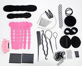 Set of 20 Donut Bun Maker Fashion Hair Design Styling Accessory Maker Pads Hairpins Hairabands Clips Donut Maker Hair Braiding Tool Kit for Ladies Girls DIY Magic Hair Twist Styling Set