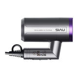 SIAU Woman Light Weight Hair Dryer Foldable Negative Ionic Blow Dryer Far-infrared Kids Travel Mini Styler (Metal Gray)