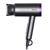SIAU Woman Light Weight Hair Dryer Foldable Negative Ionic Blow Dryer Far-infrared Kids Travel Mini Styler (Metal Gray)