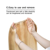 Hidden Invisible Crown Flip on Human Hair Extension One Piece Secret Miracle Wire in Hairpieces Highlight Remy Hair Translucent Fish Line Headband 60g 16'' #18/613 Light Ash Blonde/Bleach Blonde