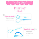 Adecco LLC 4 Pairs Hair Braid Accessories Ponytail Maker,French Braid Tool Topsy Tail Loop Hair Kit (4 Pairs Topsy Tail)