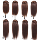 140g Double Weft Clip in 100% Remy Human Hair Extensions #4 Medium Brown Grade 7A Quality Full Head Thick Thickened Long Soft Silky Straight 8pcs 18clips for Women Fashion 18" / 18 inch