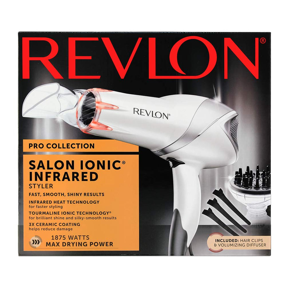 Revlon 1875W Infrared Hair Dryer with Hair Clips