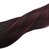 Googoo 22inch Hair ExtensionTape in Human Hair Balayage Black to Red Ombre Skin Weft Tape in Remy Hair Extensions Straight 20pcs 50g