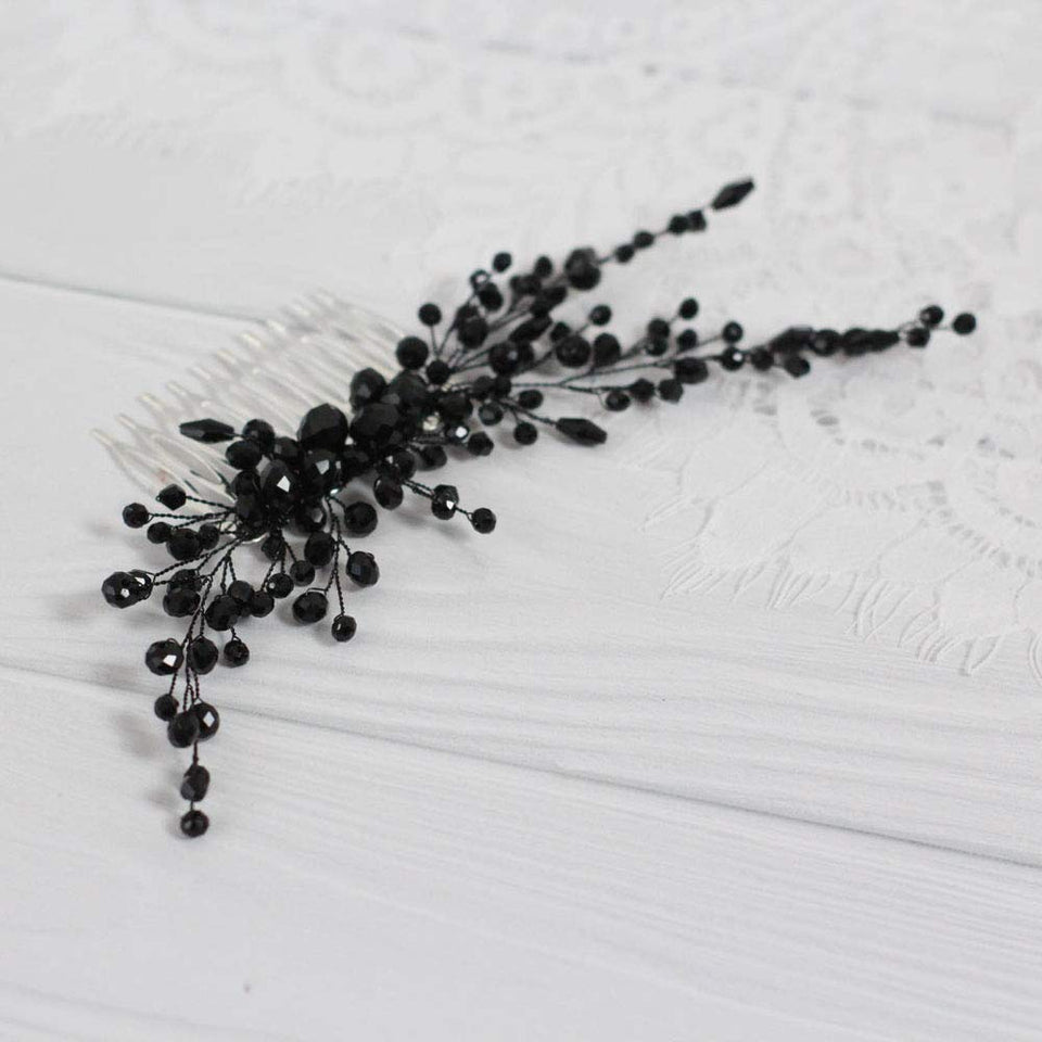 Deniferymakeup Women Black Hair Comb Bridal Vintage Headpiece Crystal Women Hair Comb Bridal Hair Comb Wedding Hair Piece Party Accessories Jewelry Set Rhinestone Head Piece Black Hair Accessories