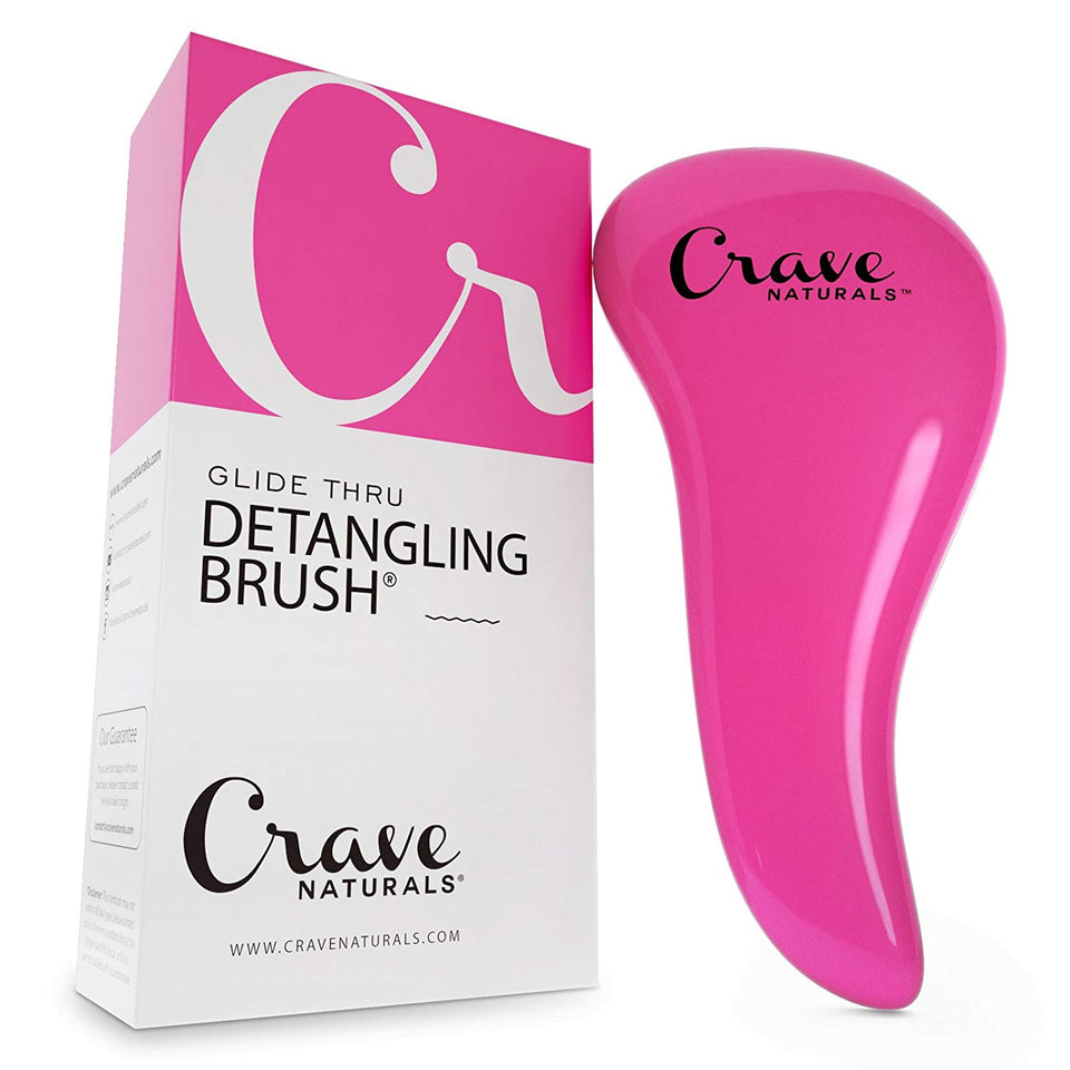 Detangling Brush - Glide Thru Detangler Hair Comb or Brush - No More Tangle - Adults & Kids - Pink (Pink)