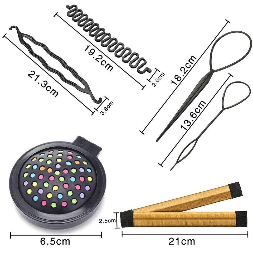 Hair Styling Set, Vibury 11 Pack Hair Bun Maker Hair Design Styling Tools Accessories DIY Hair Accessories Hair Magic Simple Fast Spiral Hair Braid Hair Braiding Tool