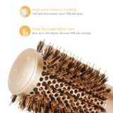 [Upgraded] SUPRENT Blowout Nano Thermic Ceramic & Ionic Round Barrel Hair Brush with Boar Bristle, Best Roller Hairbrush for Blow Drying, Curling &Straightening (3.3" Barrel 2")