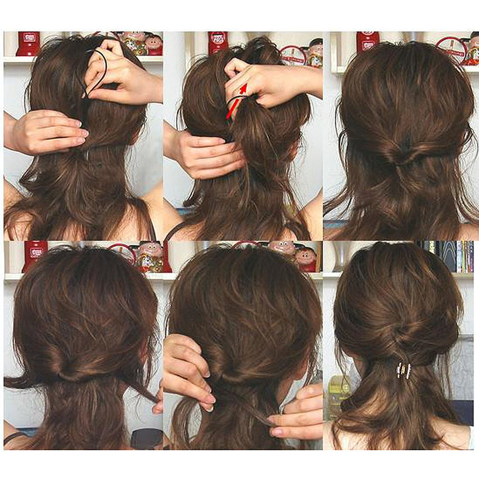 Adecco LLC 4 Pairs Hair Braid Accessories Ponytail Maker,French Braid Tool Topsy Tail Loop Hair Kit (4 Pairs Topsy Tail)