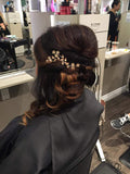Lux Accessories Rose Gold Rhinestone Bridal Floral Flower Vine Metal Hair Comb