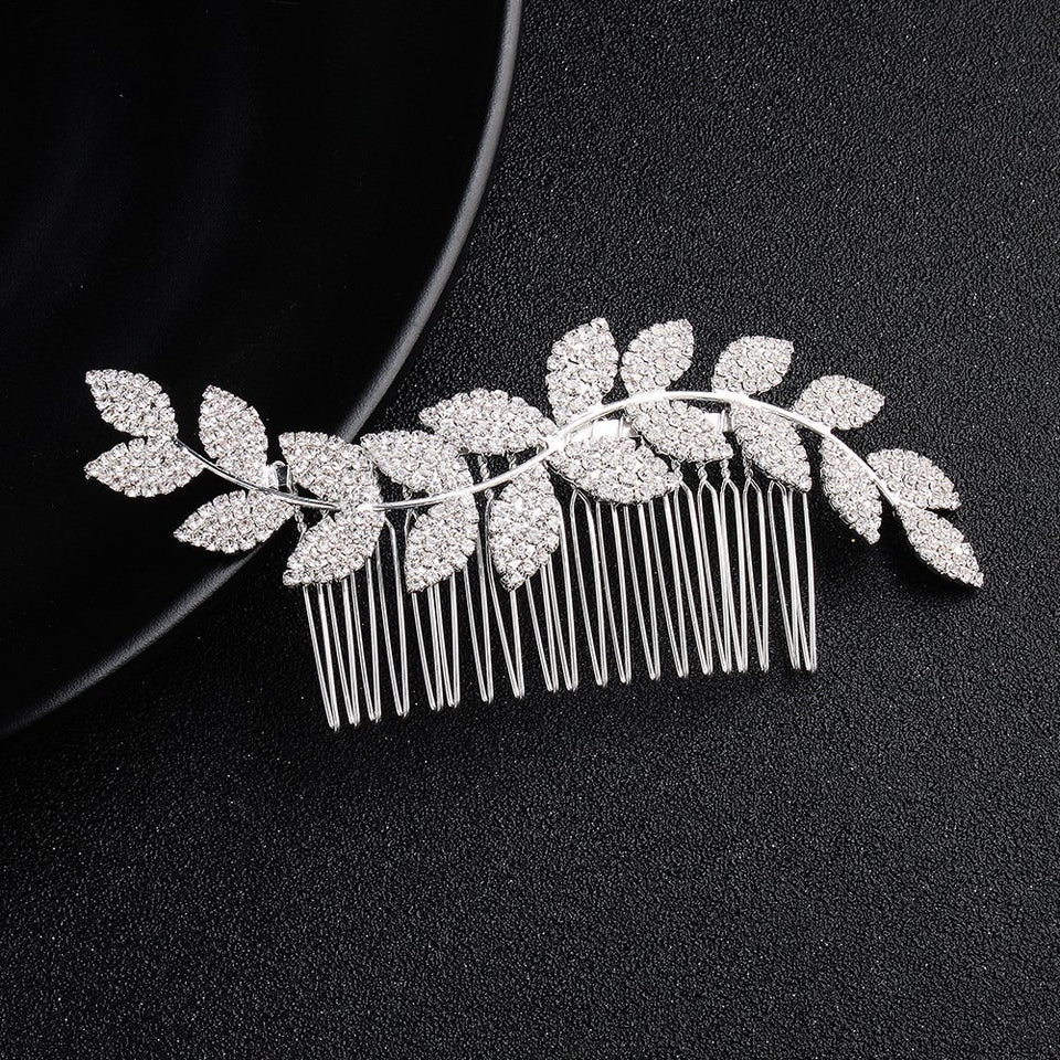 Deniferymakeup Crystal Bridal Headpiece Bridal Hair Accessories Wedding Hair Piece Wedding Headpiece Bridal Jewelry Crystal Jewelry with Combs Bridal Head Piece Wedding Hair Accessories (Silver)