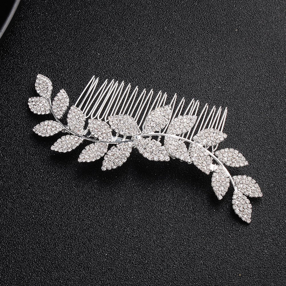 Deniferymakeup Crystal Bridal Headpiece Bridal Hair Accessories Wedding Hair Piece Wedding Headpiece Bridal Jewelry Crystal Jewelry with Combs Bridal Head Piece Wedding Hair Accessories (Silver)